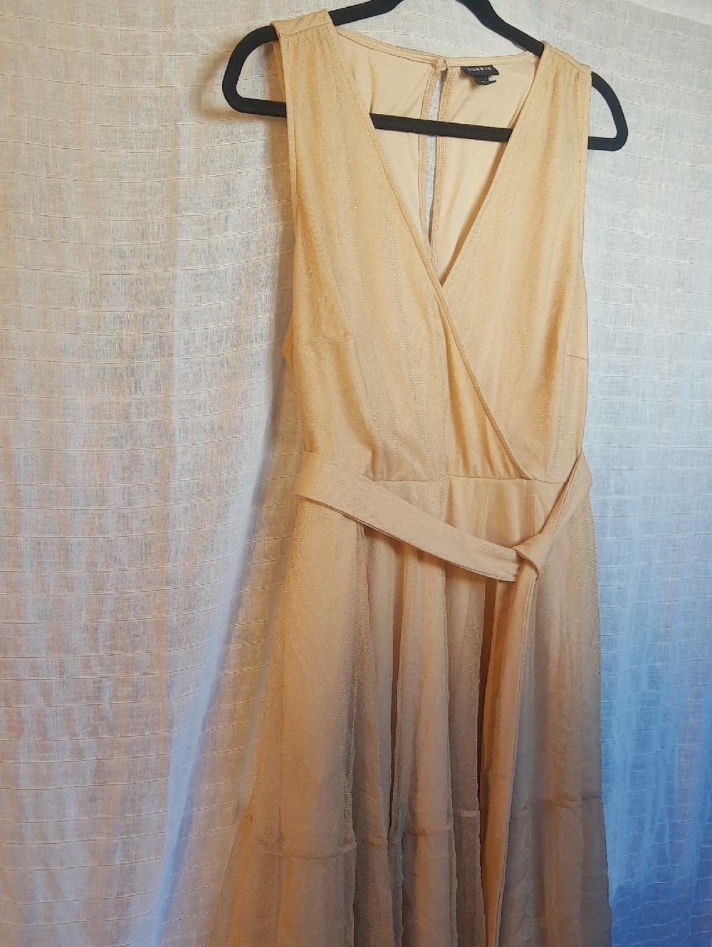 torrid Metallic Gold Sleeveless Wrap Midi Dress
